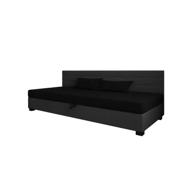 Čalúnená posteľ 80x195 KASANDRA BIZ 2 s úložným priestorom - čierna / šedá