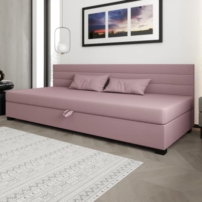 Čalúnená posteľ 90x195 KASANDRA BIZ 2 s úložným priestorom - ružová