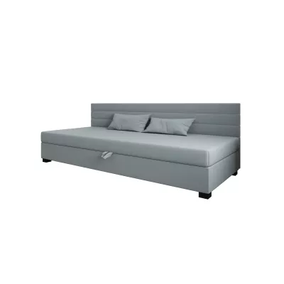Čalúnená posteľ 110x195 KASANDRA BIZ 2 s úložným priestorom - modrošedá