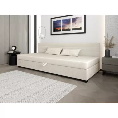 Čalúnená posteľ 100x195 KASANDRA BIZ 2 s úložným priestorom - ecru