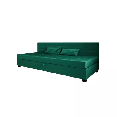 Čalúnená posteľ 110x195 KASANDRA BIZ 2 s úložným priestorom - zelená