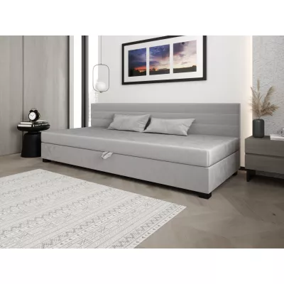 Čalúnená posteľ 100x195 KASANDRA BIZ 2 s úložným priestorom - svetlo šedá