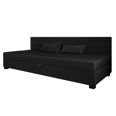 Čalúnená posteľ 80x195 KASANDRA BIZ 2 s úložným priestorom - grafitová
