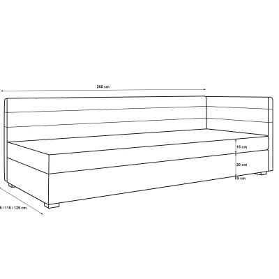 Čalúnená posteľ 80x195 KASANDRA PLUS 1 s úložným priestorom - šedá / svetlo šedá