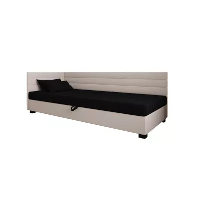 Čalúnená posteľ 100x195 KASANDRA PLUS 1 s úložným priestorom - čierna / ecru