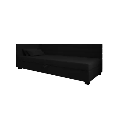 Čalúnená posteľ 120x195 KASANDRA PLUS 1 s úložným priestorom - čierna