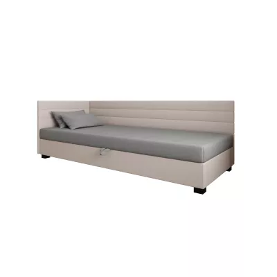 Čalúnená posteľ 100x195 KASANDRA PLUS 1 s úložným priestorom - svetlo šedá / ecru