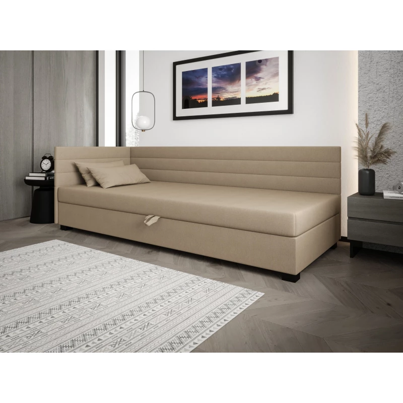 Čalúnená posteľ 80x195 KASANDRA PLUS 1 s úložným priestorom - hnedá