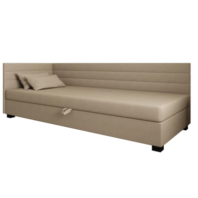 Čalúnená posteľ 90x195 KASANDRA PLUS 1 s úložným priestorom - hnedá