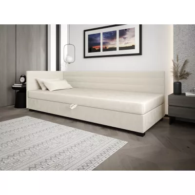 Čalúnená posteľ 120x195 KASANDRA PLUS 1 s úložným priestorom - ecru