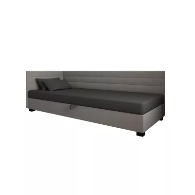 Čalúnená posteľ 90x195 KASANDRA PLUS 2 s úložným priestorom - šedá / svetlo šedá