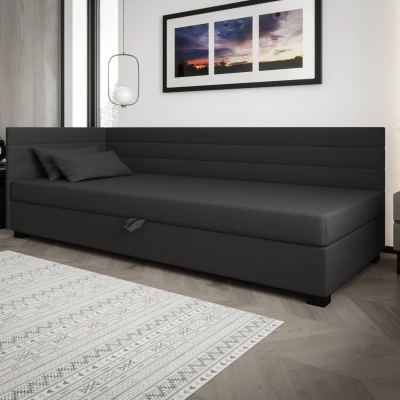 Čalúnená posteľ 90x195 KASANDRA PLUS 2 s úložným priestorom - šedá