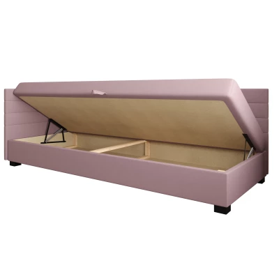 Čalúnená posteľ 80x195 KASANDRA PLUS 2 s úložným priestorom - čierna / šedá