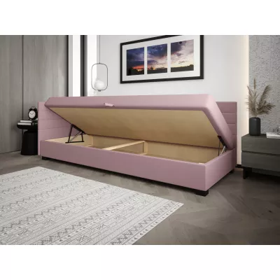 Čalúnená posteľ 90x195 KASANDRA PLUS 2 s úložným priestorom - čierna / šedá