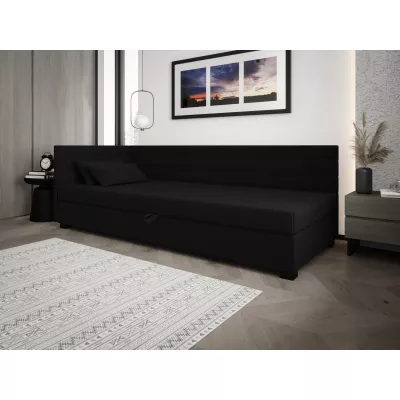 Čalúnená posteľ 120x195 KASANDRA PLUS 2 s úložným priestorom - čierna
