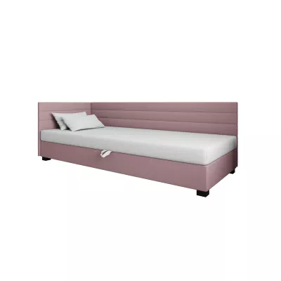 Čalúnená posteľ 80x195 KASANDRA PLUS 2 s úložným priestorom - ružová / biela