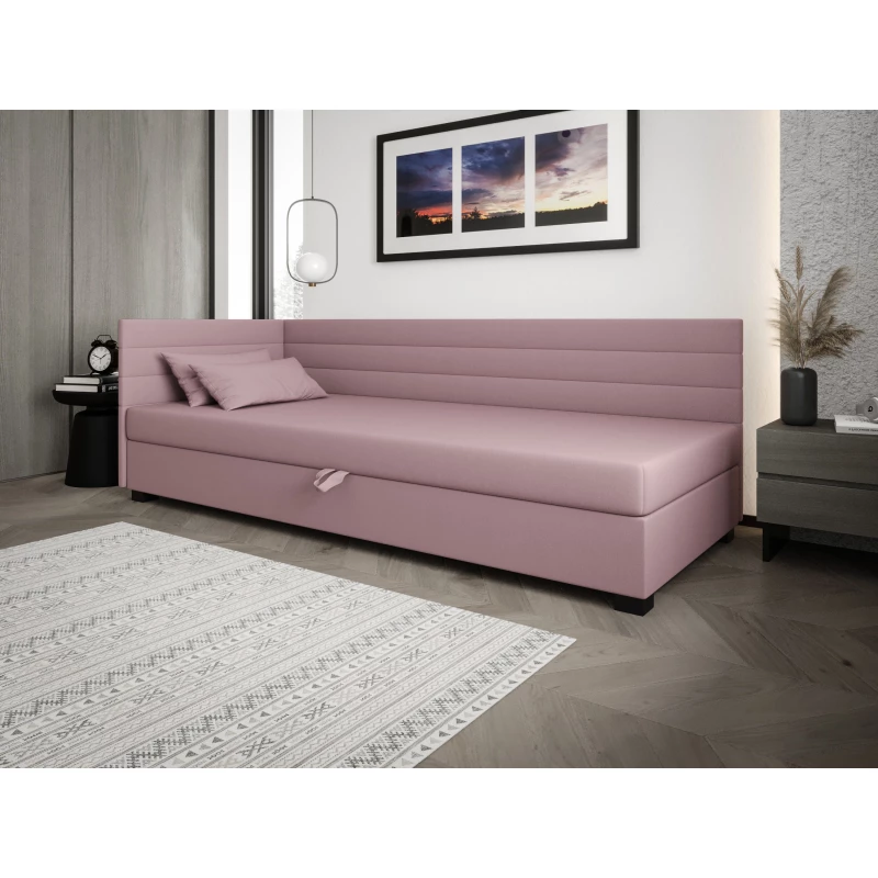 Čalúnená posteľ 100x195 KASANDRA PLUS 2 s úložným priestorom - ružová