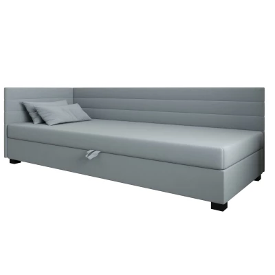 Čalúnená posteľ 80x195 KASANDRA PLUS 2 s úložným priestorom - modrošedá