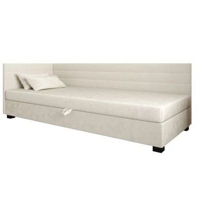 Čalúnená posteľ 80x195 KASANDRA PLUS 2 s úložným priestorom - ecru