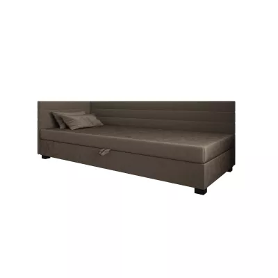 Čalúnená posteľ 80x195 KASANDRA PLUS 2 s úložným priestorom - tmavo hnedá