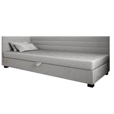 Čalúnená posteľ 120x195 KASANDRA PLUS 2 s úložným priestorom - svetlo šedá