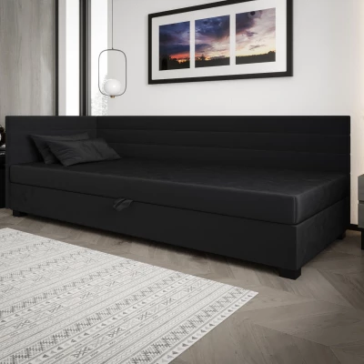Čalúnená posteľ 100x195 KASANDRA PLUS 2 s úložným priestorom - grafitová