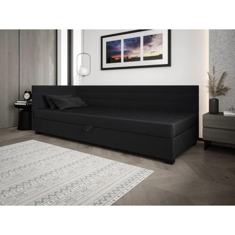 Čalúnená posteľ 100x195 KASANDRA PLUS 2 s úložným priestorom - grafitová