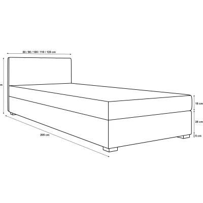 Jednolôžková posteľ 80x195 MANKA 1 - čierna / ecru