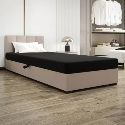 Jednolôžková posteľ 120x195 MANKA 1 - čierna / ecru