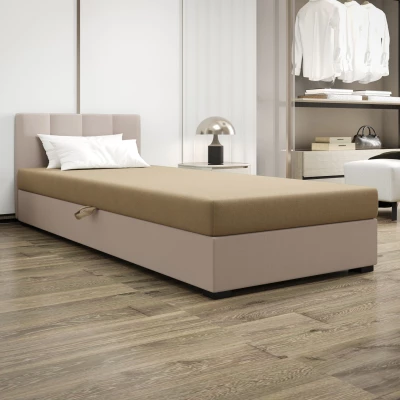 Jednolôžková posteľ 80x195 MANKA 1 - hnedá / ecru