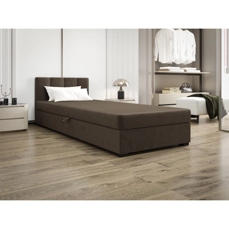 Jednolôžková posteľ 110x195 MANKA 1 - tmavo hnedá