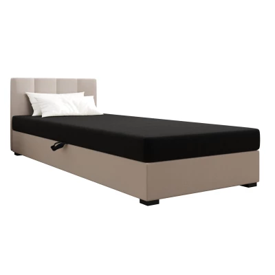 Jednolôžková posteľ 80x195 MANKA 2 - čierna / ecru