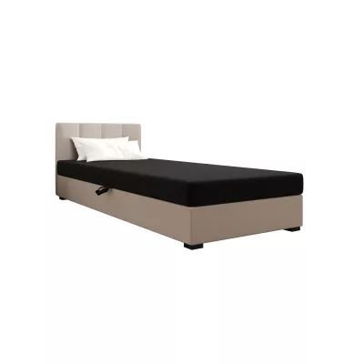 Jednolôžková posteľ 110x195 MANKA 2 - čierna / ecru