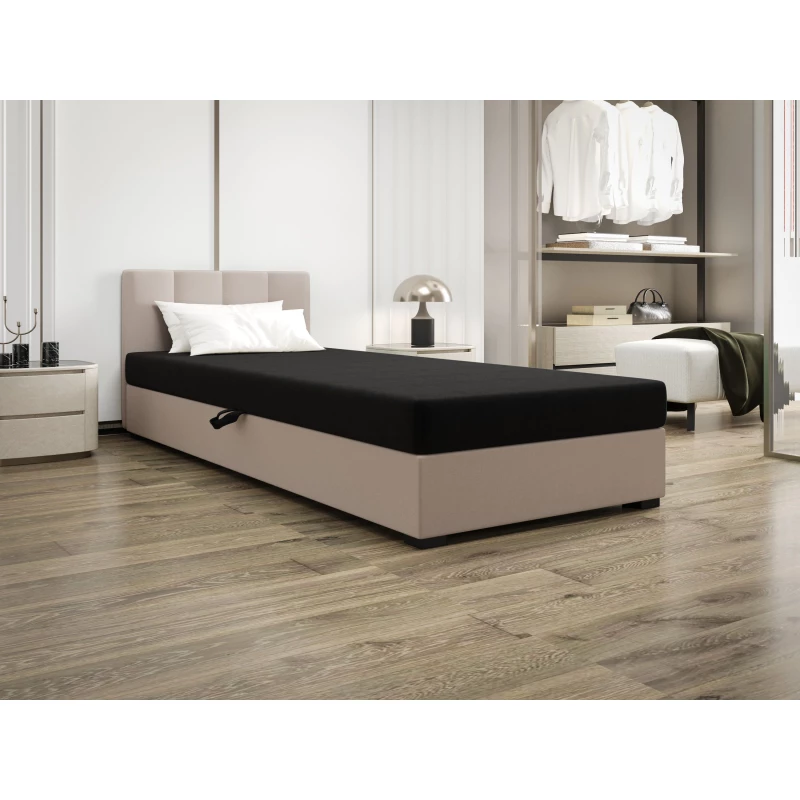 Jednolôžková posteľ 120x195 MANKA 2 - čierna / ecru