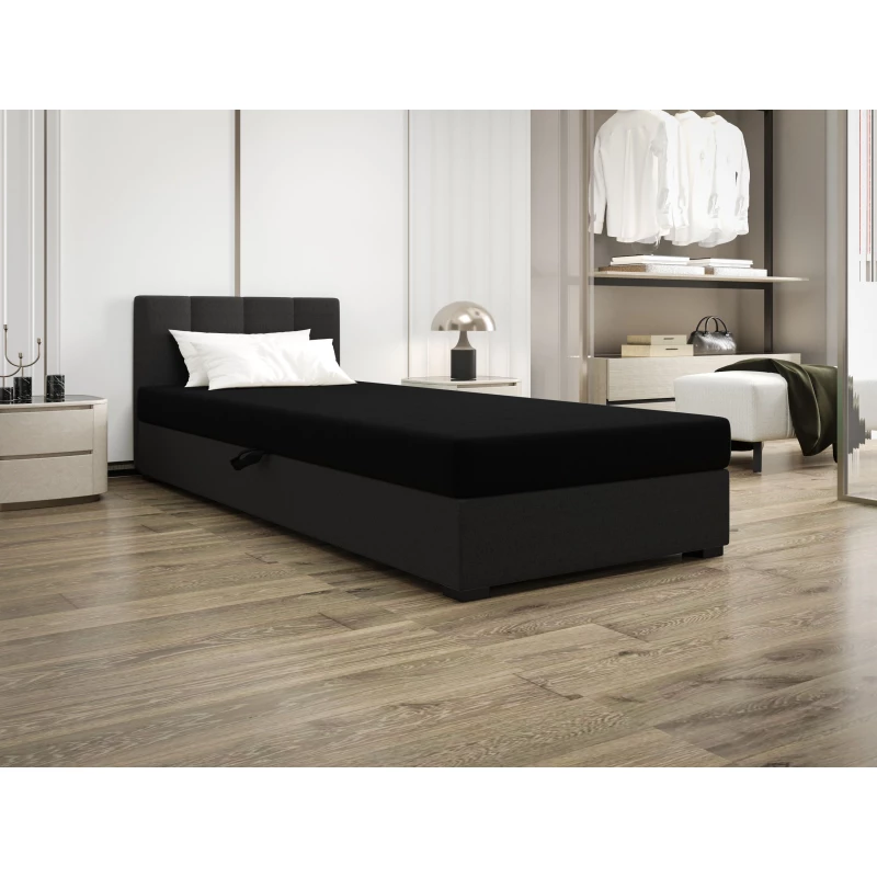 Jednolôžková posteľ 100x195 MANKA 2 - čierna / šedá