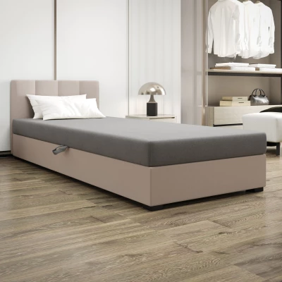 Jednolôžková posteľ 80x195 MANKA 2 - svetlo šedá / ecru