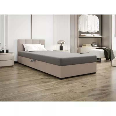 Jednolôžková posteľ 80x195 MANKA 2 - svetlo šedá / ecru