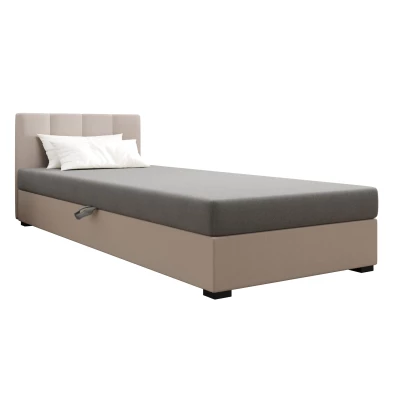 Jednolôžková posteľ 100x195 MANKA 2 - svetlo šedá / ecru