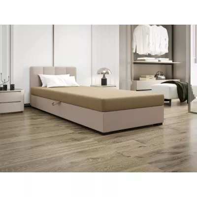 Jednolôžková posteľ 120x195 MANKA 2 - hnedá / ecru