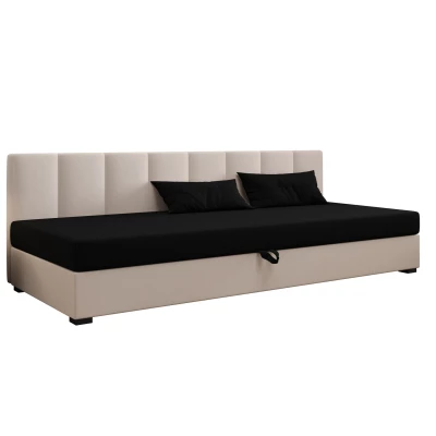 Jednolôžková posteľ 80x195 MANKA BIZ 1 - čierna / ecru