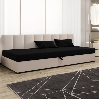 Jednolôžková posteľ 80x195 MANKA BIZ 1 - čierna / ecru