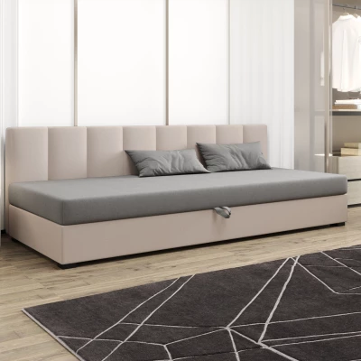 Jednolôžková posteľ 80x195 MANKA BIZ 1 - svetlo šedá / ecru