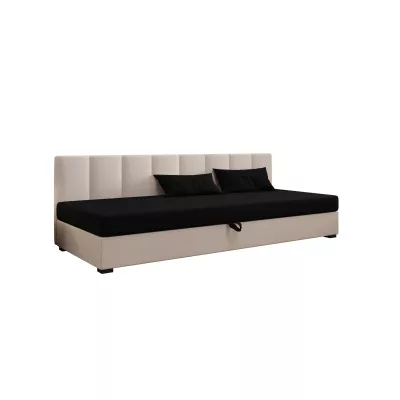 Jednolôžková posteľ 110x195 MANKA BIZ 2 - čierna / ecru