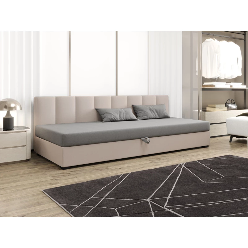 Jednolôžková posteľ 80x195 MANKA BIZ 2 - svetlo šedá / ecru