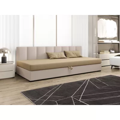 Jednolôžková posteľ 90x195 MANKA BIZ 2 - hnedá / ecru
