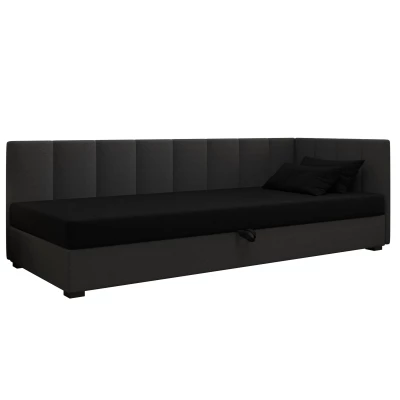 Jednolôžková posteľ 90x195 MANKA PLUS 1 - čierna / šedá