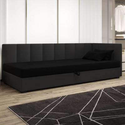 Jednolôžková posteľ 90x195 MANKA PLUS 1 - čierna / šedá