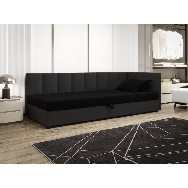 Jednolôžková posteľ 90x195 MANKA PLUS 1 - čierna / šedá