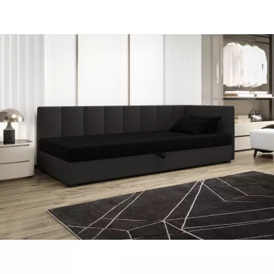 Jednolôžková posteľ 90x195 MANKA PLUS 1 - čierna / šedá