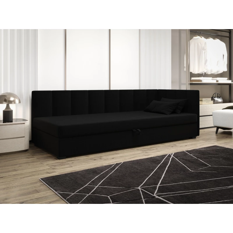 Jednolôžková posteľ 90x195 MANKA PLUS 1 - čierna